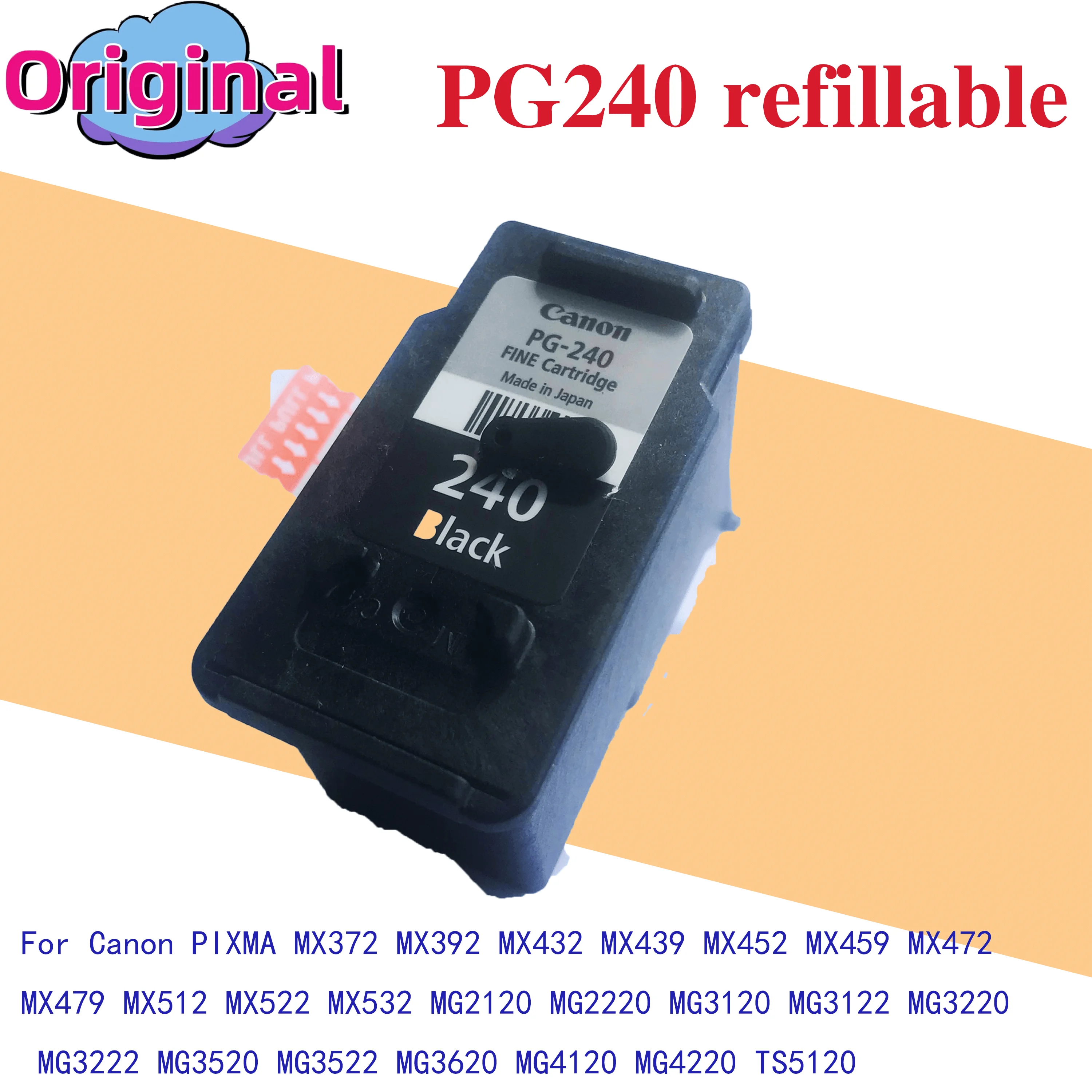 Original  PG-240 CL-241 PG 240 CL 241 XL Ink Cartridge for Canon Pixma MX372 MX432 MX512 MG2120 MG3120 MG3220 Ink Cartridges