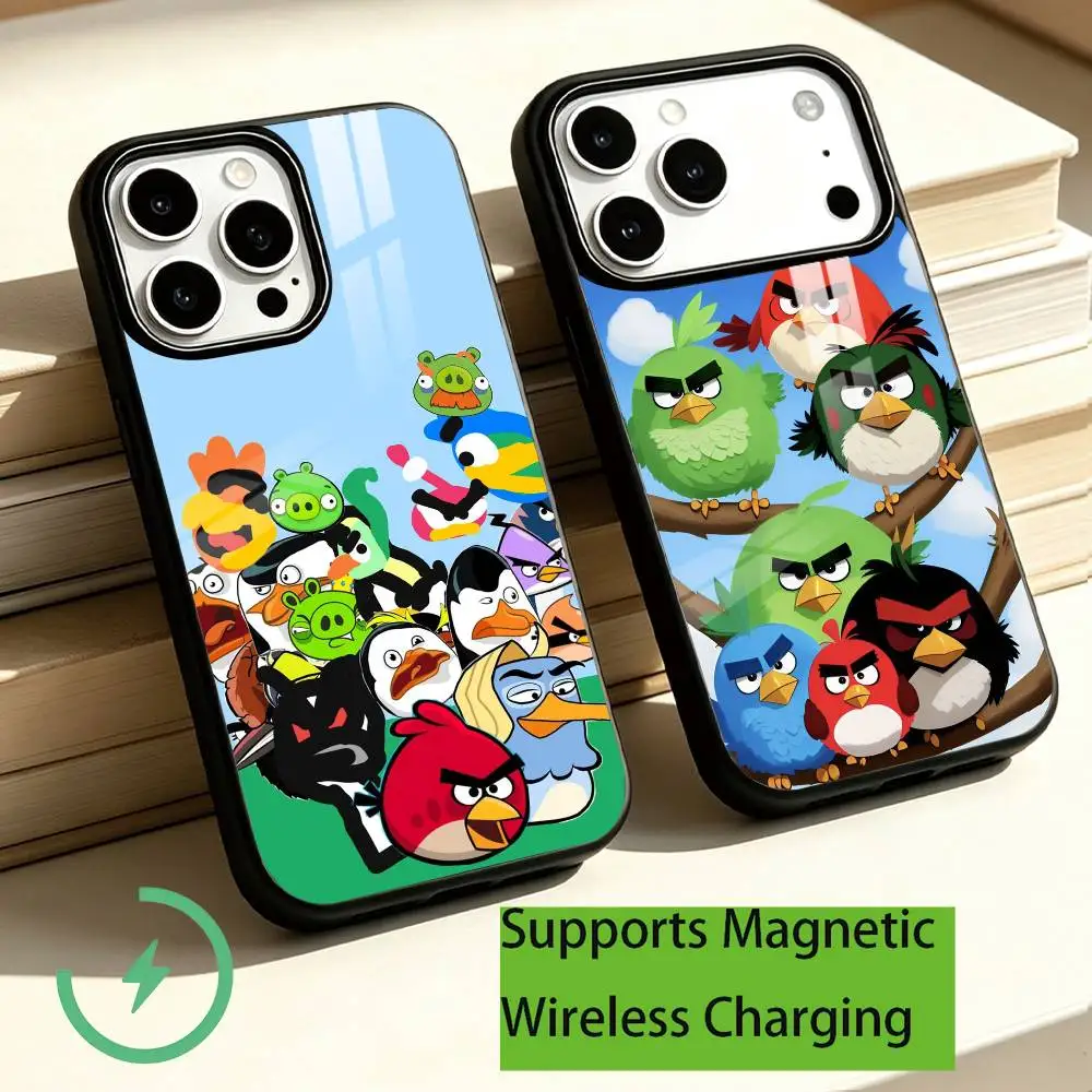 Classic games Angry Birds Phone Case For iPhone18,17,16,15,14,13,12,11 Plus,Pro Supports Magnetic Wireless Charging Gift