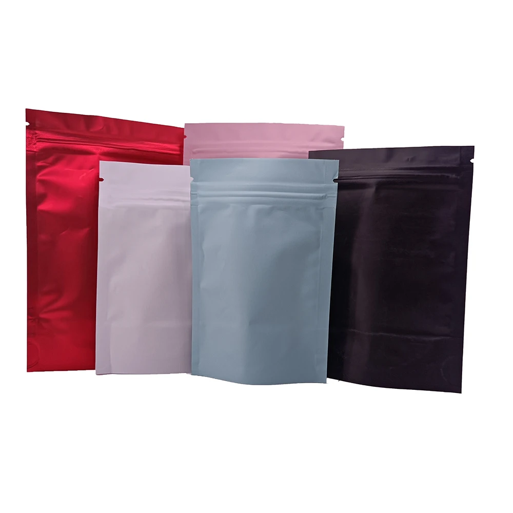 plastic bag Matte Aluminum Foil poly Bag color Self sealing Stand Up bag Large size package bag Reusable Storage ziplock Pouch