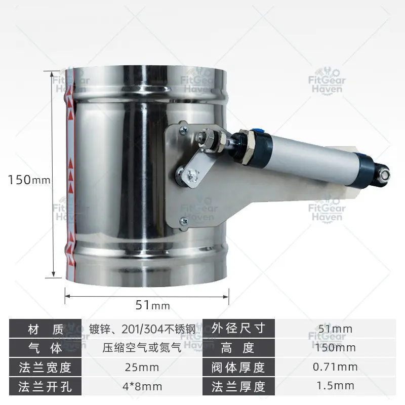 201-304-stainless-steel-pneumatic-air-valve-galvanized-butterfly-valve-volume-control-ventilation-duct-duct-air-door