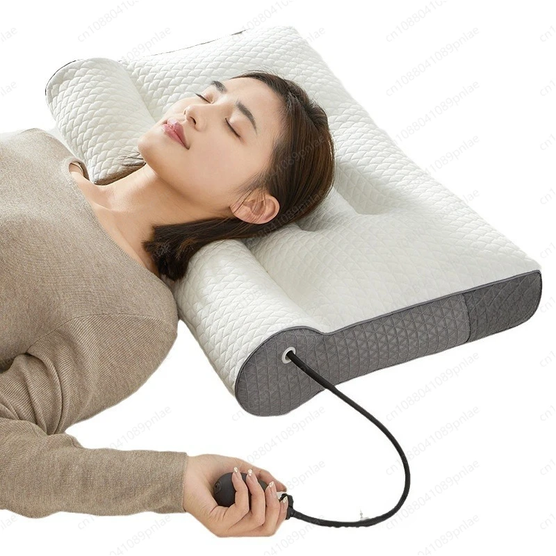 Adjustable Airbag Inflatable Memory Foam Cervical Traction Pillow Neck Pain Relief Support Pillow