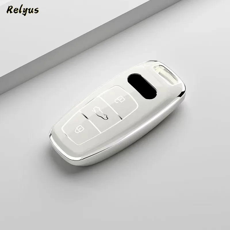 Neue tpu autos chl üssel etui abdeckung für audi a3 a6 a7 4k a8 e-tron q5 q8 c8 d5 sq8 2018 2019 schutzs chl üssel schale autozubehör – Detail 5