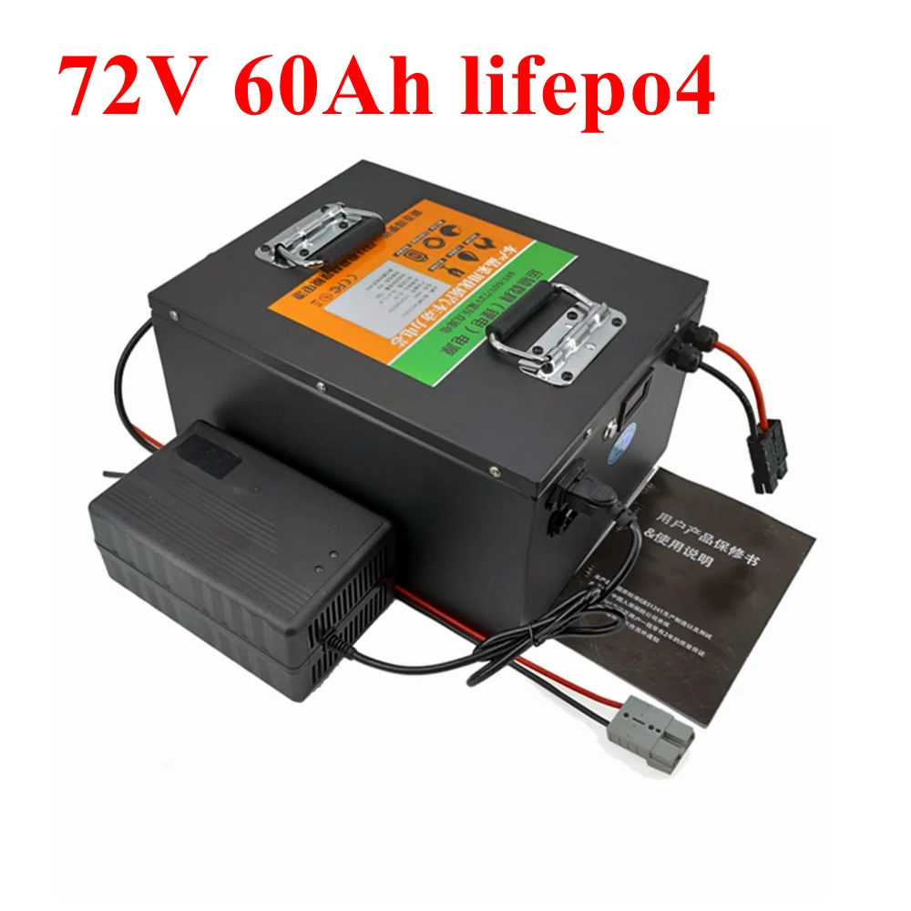 lithium 72V 60Ah lifepo4 battery BMS 24S for 8000W 3500W bicycle bike scooter Motorbike Motorcycle + 10A charger