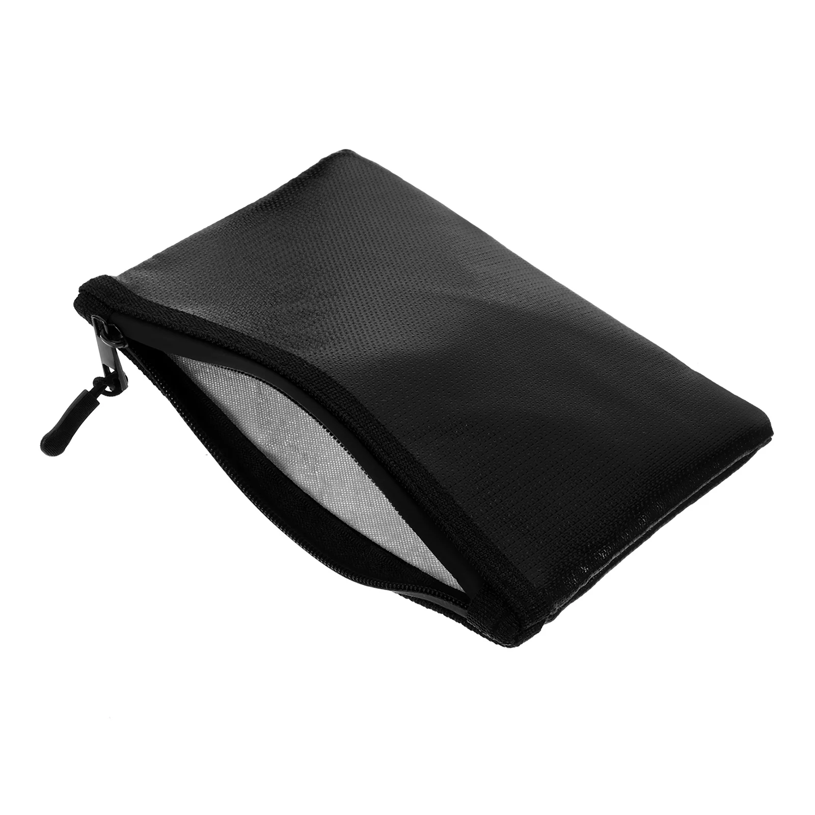 

Fireproof Document Bag 135x205mm Black File Organizer Silicone Fiberglass Pouch for Documents Cards Passports Money Certificates