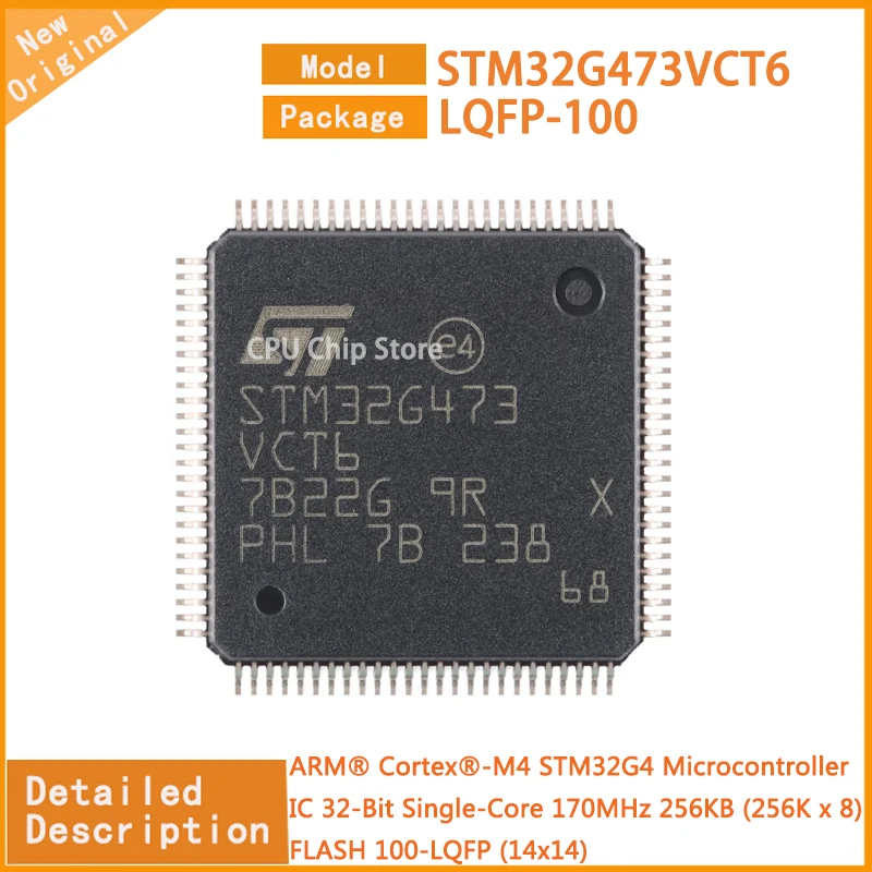 5Pcs/Lot New Original STM32G473VCT6 STM32G473 MCU Microcontroller IC 32-Bit Single-Core 170MHz 256KB (256K x 8) FLASH 100-LQFP