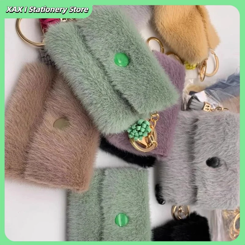 Cute Mini Coin Purse Keychain Holder For Keys Coins, Fashion Candy Colors Keyring Bag Charm Gift