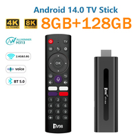 TV98 ATV Stick Smart Android 14 Allwinner H313 Quad Core 4G 5G Dual WiFi HD 8K 4K Media Player BT5.0 8GB 128GB Voice remote iptv