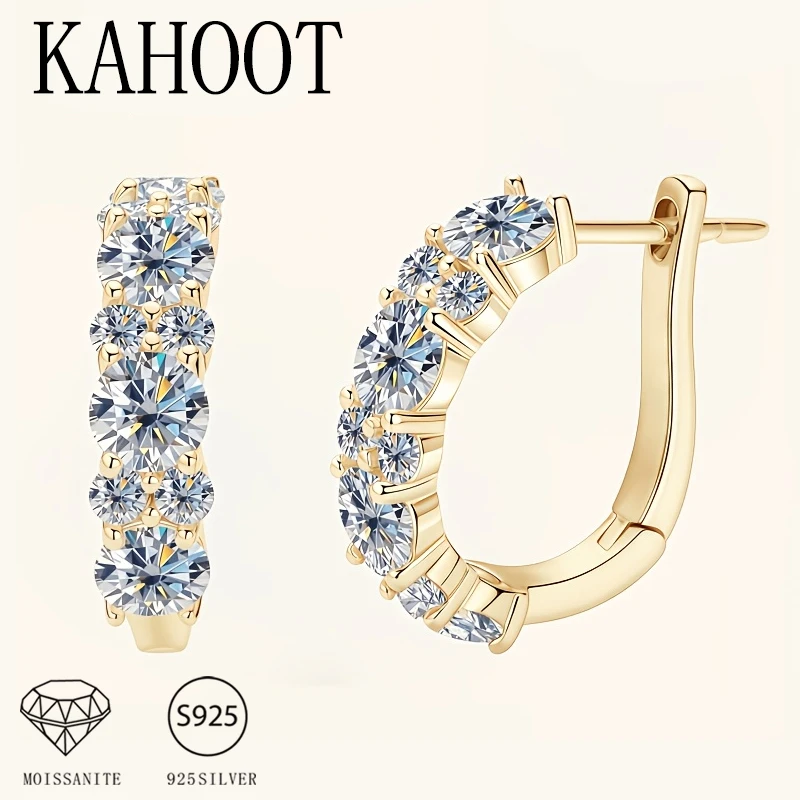 أقراط مويسانيتي من الفضة الإسترليني عيار 925 - بسيطة، أنيقة، كلاسيكية، متعددة الاستخدامات، عالية الجودة، مناسبة لكل من الرجال والنساء #1