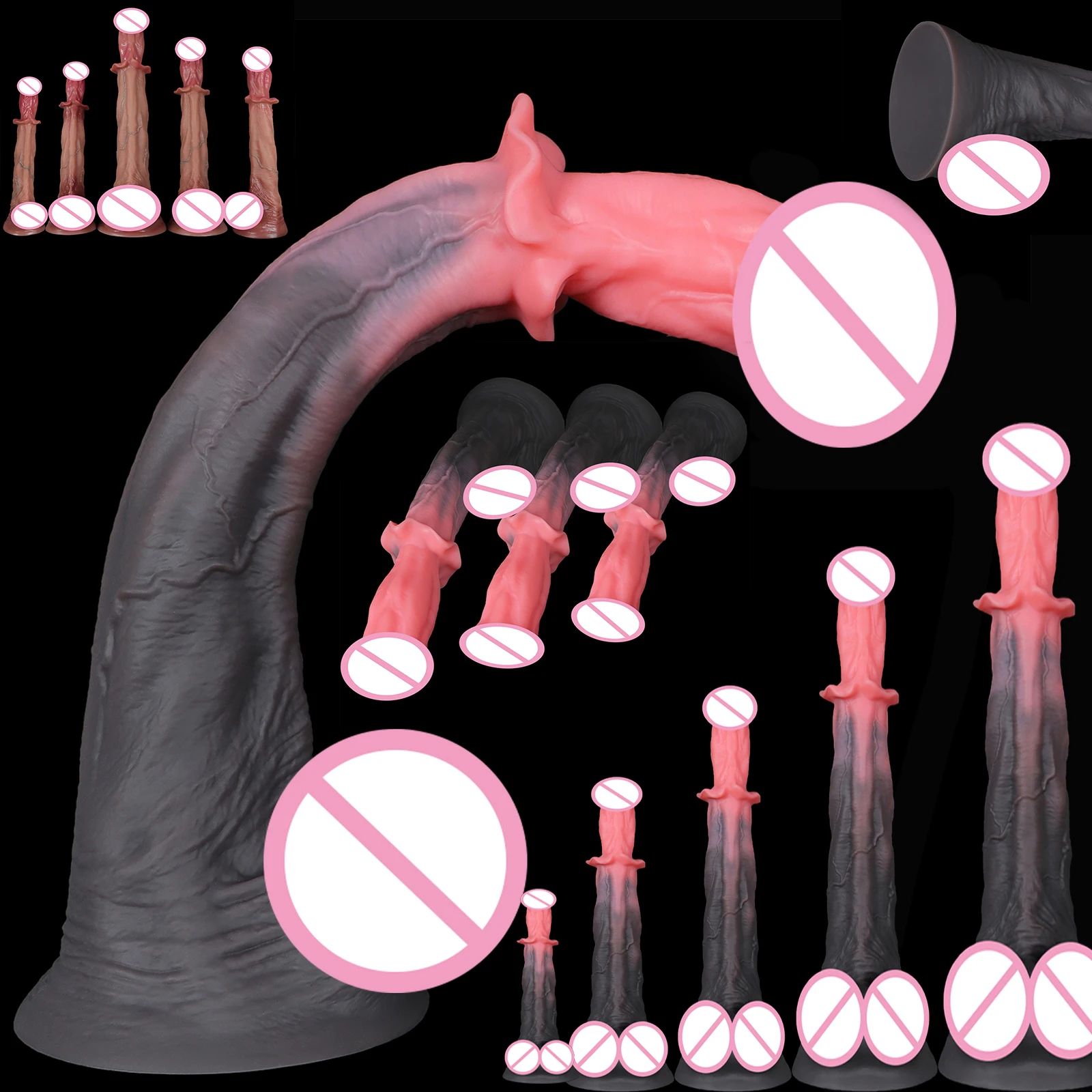XXL Huge Long Horse Dildo Penis Soft Silicone Big Realistic Animal Dildo Long Large Horse Penis For Women Men Gay Adult Sex Toys
