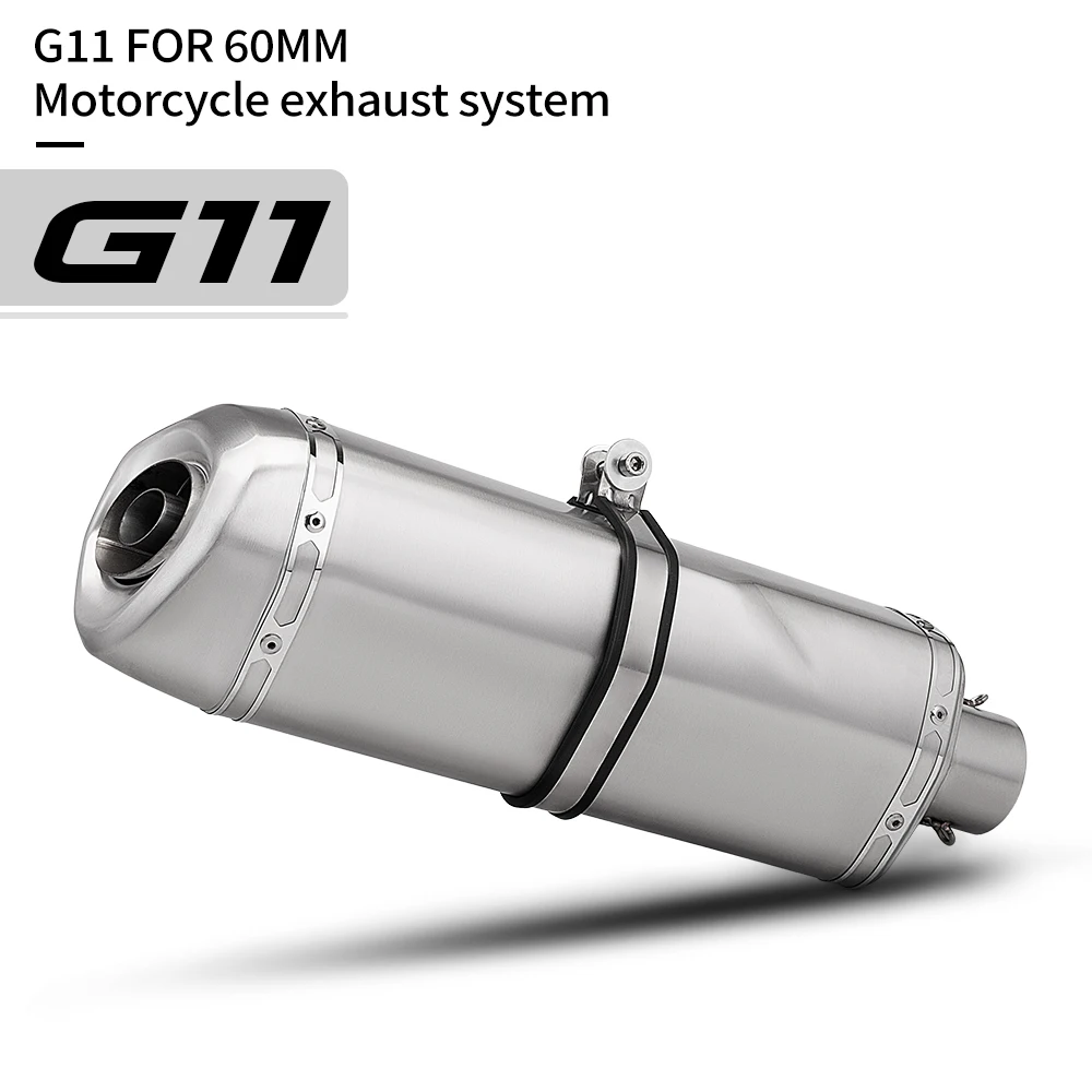 

60MM Universal Moto Exhaust Muffler Pipe Escape For R1 R3 R25 GSXR750 Z900/1000 CBR1000 ETC G11 Exhaust
