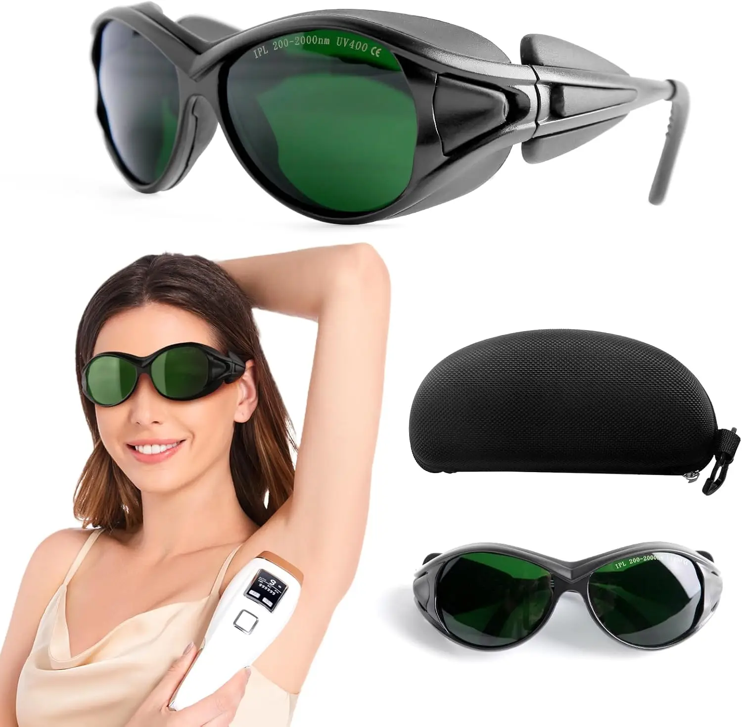 Laser Eyewear Safety Glasses Protective Goggles IPL 200-2000nm for Dental Hair Removal Radiation Protection Industrial IR IPL