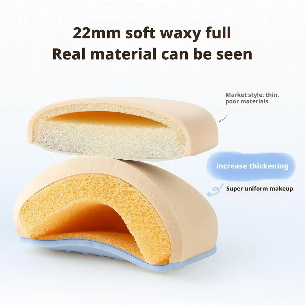 Marshmallow Soft Puff für Flüssig-Foundation Übergroßer Velours-Puderquaste Nass/Trocken Dual-Use für Makelloses Finish Make-up Schwammquaste – Detail 9