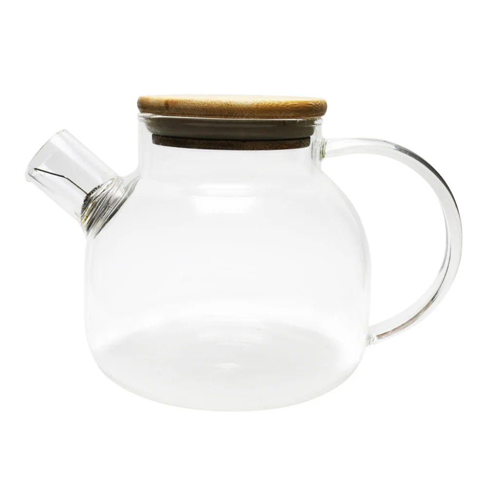 

1Pcs Premium Borosilicate Glass Tea Kettle Elegant Heat Resistant Tea Pot Dining Essentials