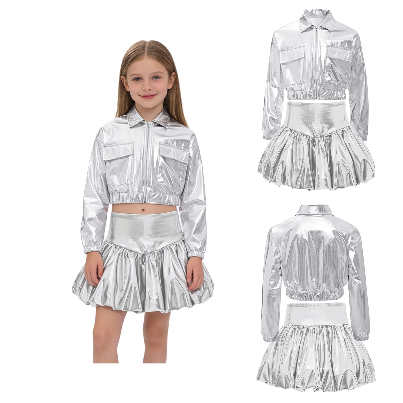 kids-girls-shiny-cheerleader-dance-performance-outfit-for-jazz-street-dancewear-long-sleeve-metallic-jacket-with-bubble-skirt