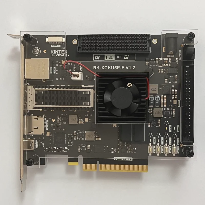 KU5P FPGA Development board XCKU5P FMC HPC QSFP28 100G optical port PCIE3.0
