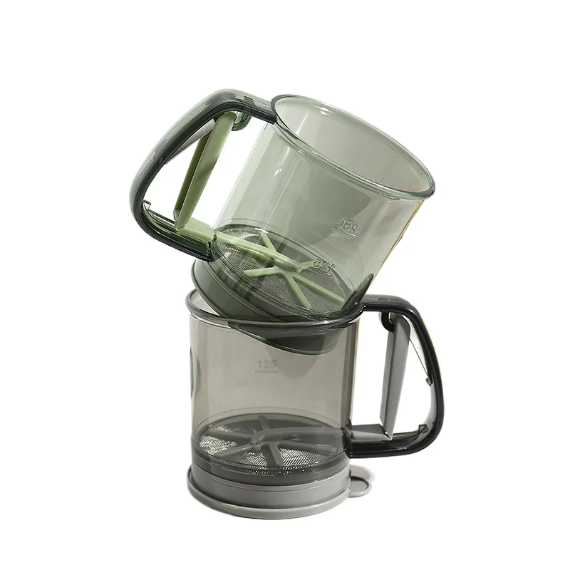 LMM double-layer semi-automatic flour sieve household handheld filter screen sprinkling powder leakage screen baking tool
