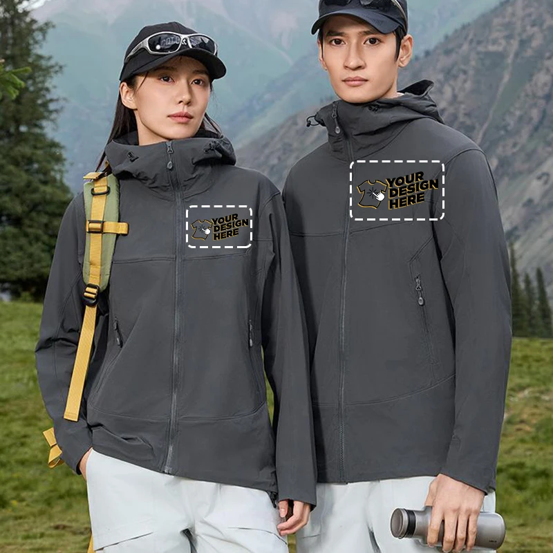 Men's Women's Thermal Fleece Lined Jacket, Graphene Heating Winter Waterproof Windproof Raincoat, Detachable Hood Hiking Ski Coa