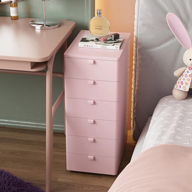 Cream Style Multi-Layer Locker Chest of Drawers Household Storage Low Cabinet Narrow Locker under the Table Chest of Drawer