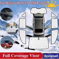 For Nissan Note E11 Accessories 2004~2013 Car Windshield Sunshades Side Window UV Sun Protection Visor 2005 2006 2007 2008 2009