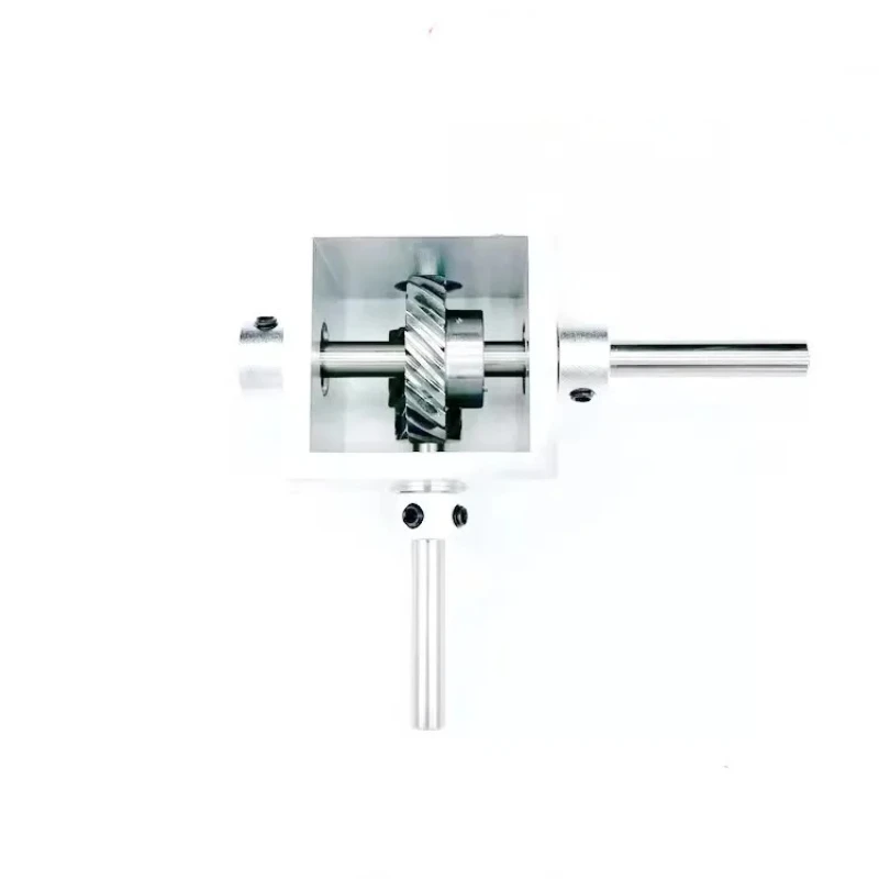 Micro-small 1:2 right-angle reversing reduction gearbox aluminum alloy shell hand-operated helical gear gearbox corner turner