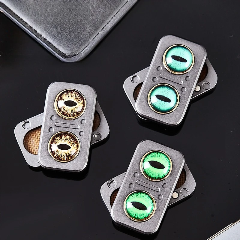 Owl Rotating Mechanical Slider Magnetic Push Card Clicker Fidget Spinner Pushing Plate EDC Alloy Stress Relief Sensory Toy