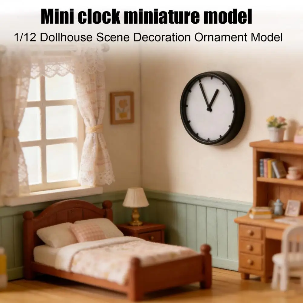 Miniature Clock Accessory Miniature Wall Clock for Dollhouses 1 12 Scale Micro Pendulum Timepiece Resin Model Decor for Diy Room