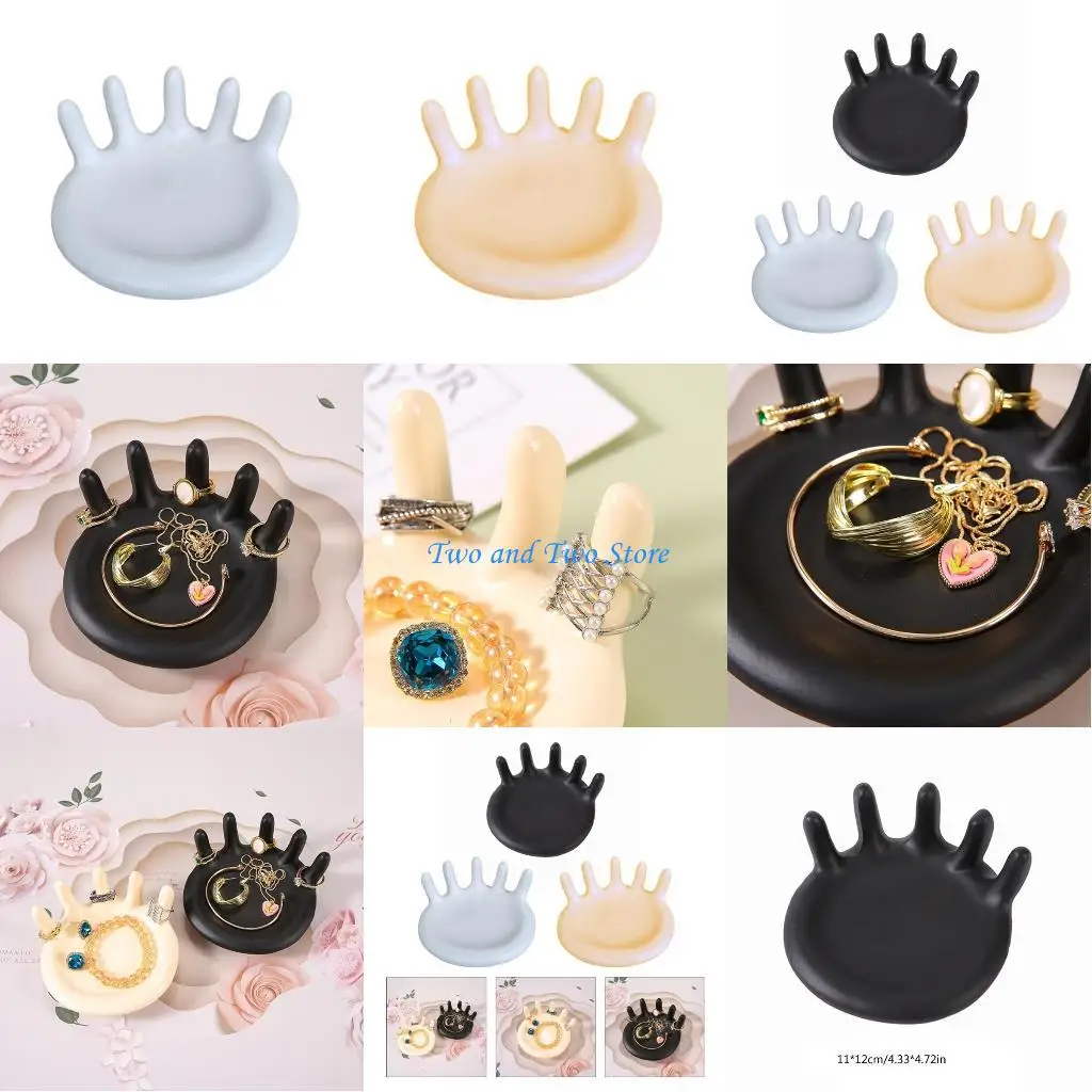 

HX6F Hand Shaped Jewelry Rack Resin Bracelet and Rings Display Holder Resin Material