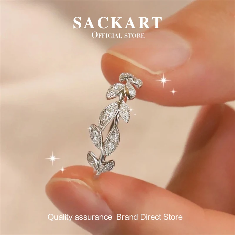 SACKART Moissanite Diamond Ring Vvs1 With Certificate Proposal Rings for Women Original Box Book  925 Silver