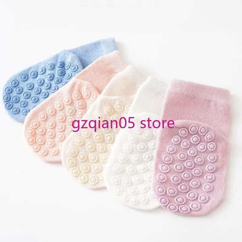 

N7ME Toddlers Socks Breathable Baby Ankle Socks Spring Cotton Socks with Anti Skid Soles High Elastic Baby Grip Socks