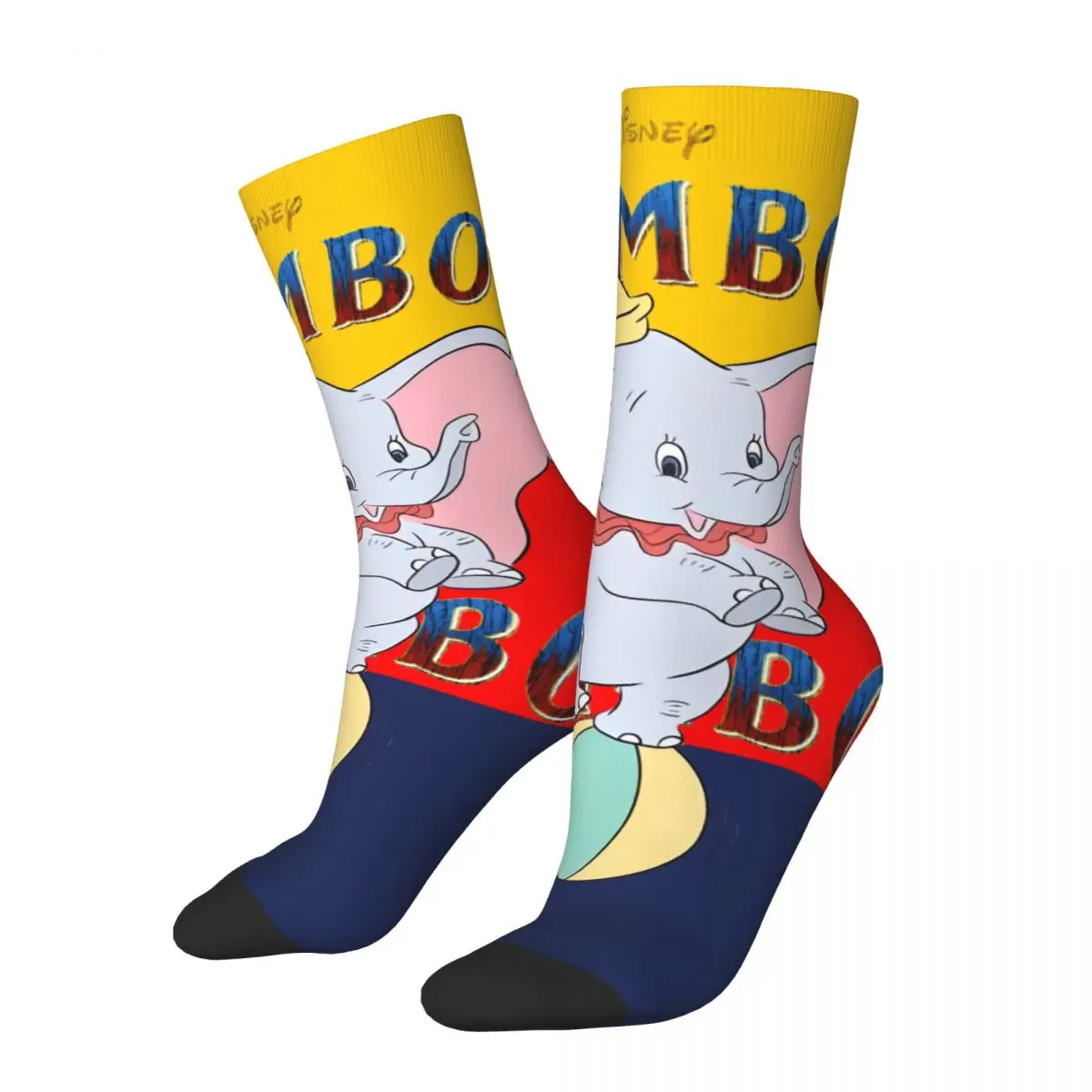 

Cute Elephant Men's Socks Vintage Harajuku Disney Dumbo Film Street Style Novelty Pattern Crew Sock