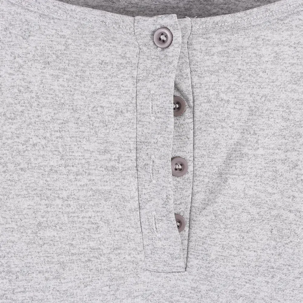 Vintage Y2k regata manga comprida gola V colheita top botão camisetas senhora