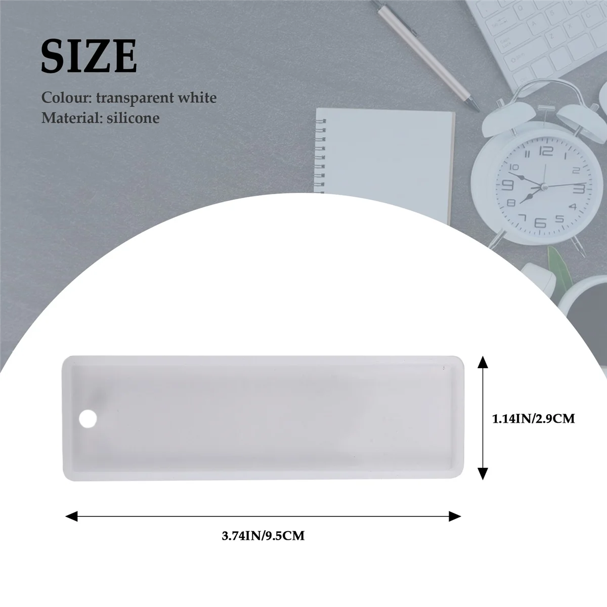 6 Pcs/Set 3.7 Inch Rectangle Silicone Bookmark Mold DIY Bookmark Mould Making Epoxy Resin Jewelry Craft Transparent Mold