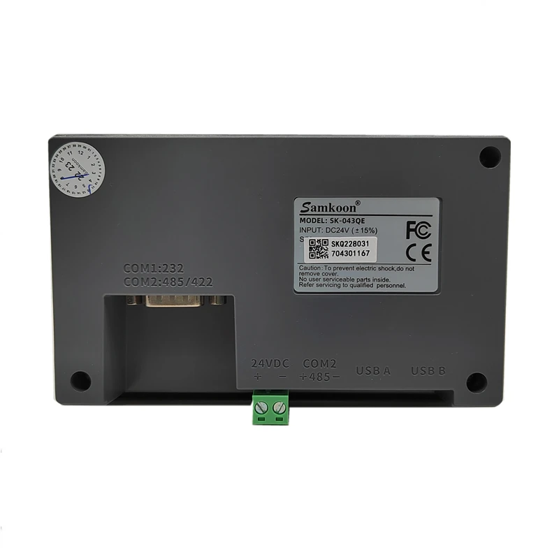 Samkoon 4.3 Inch SK-043QE DC 24V Touch Screen HMI Serial interface: COM1: RS232 COM2: RS485/422