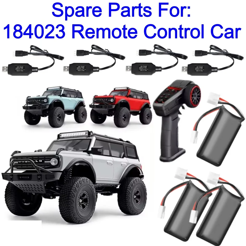 184023 RC Car Spare Parts Battery 7.4V 350mAh USB Charging Line Remote Control Accessories For 184023 1:18 Remote Control