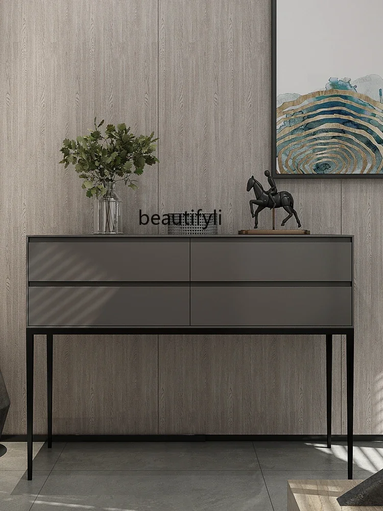 

B7304 ss Итальянский минималистичный сервант Nordic Light Роскошный входной шкаф с высокими ножками Современный минималистичный боковой кабинет для спальни