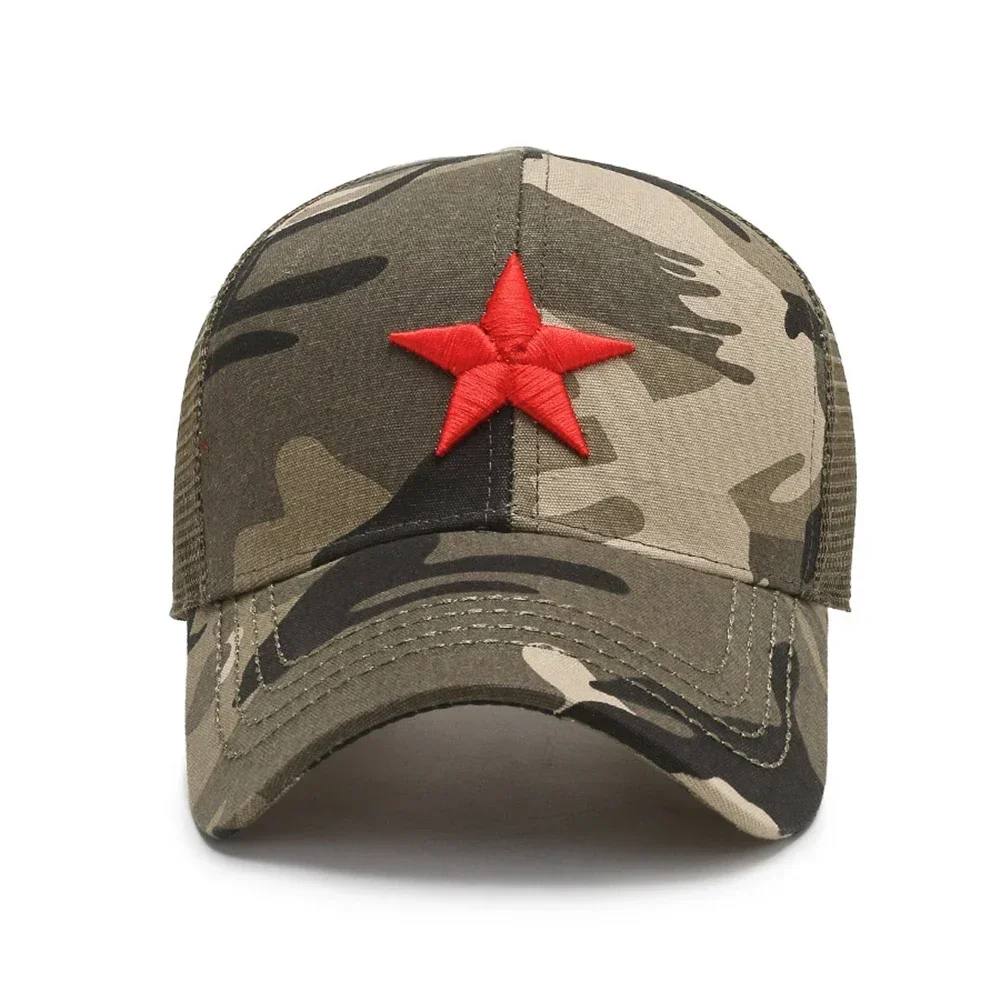 TOHUIYAN Five-pointed Star Baseball Cap Summer Breathable Mesh Trucker Hats Men Women Gorra Dad Hat Outdoor Military Sports Caps