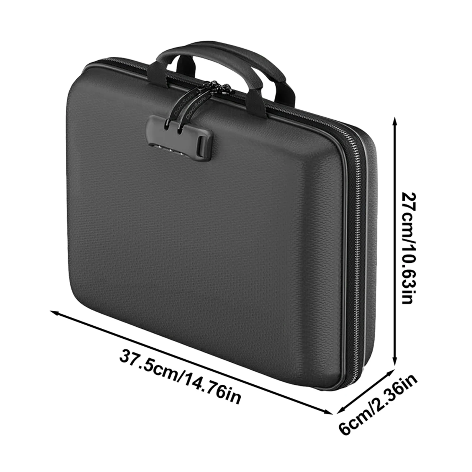 13 Accordion Pocket Fireproof Document Box Waterproof File Briefcase (Black)