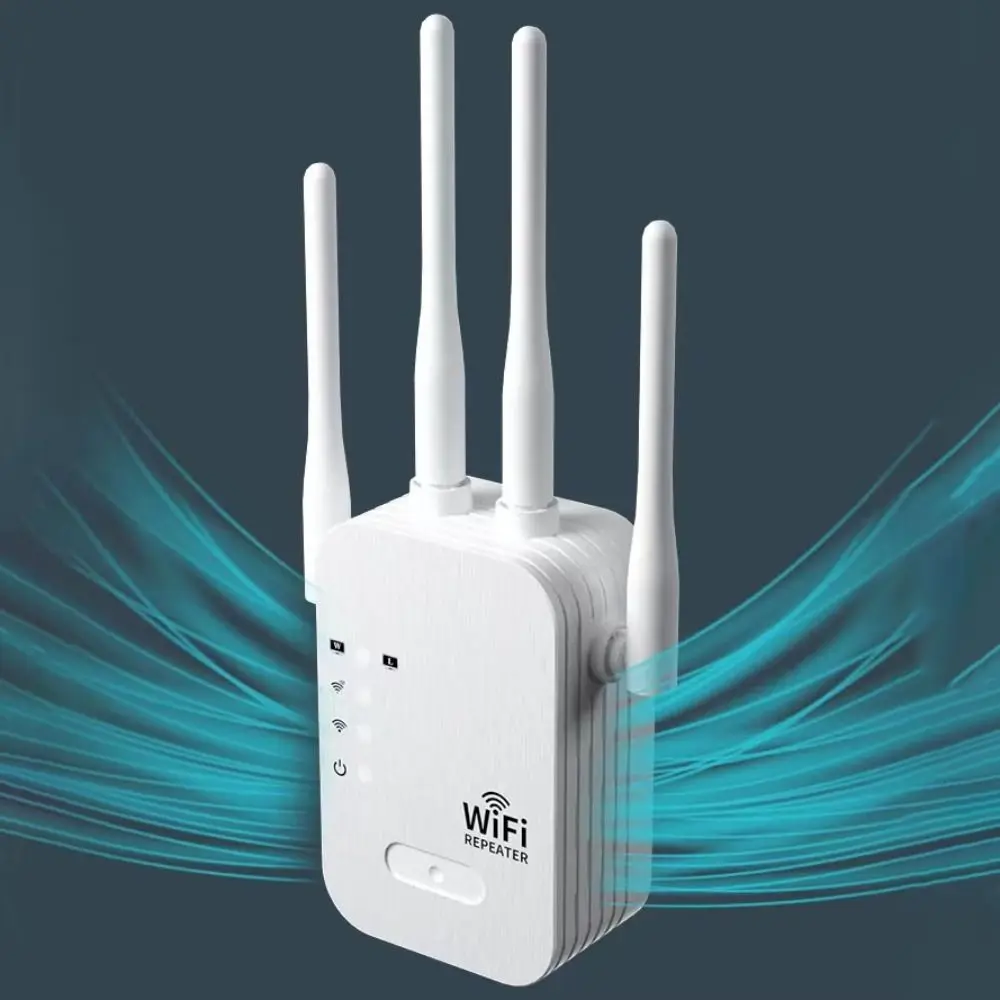 Durable 4 Antennas WiFi Repeater High Speed Stable WiFi Booster Heat Dissipation Dual Band WiFi Extender Home