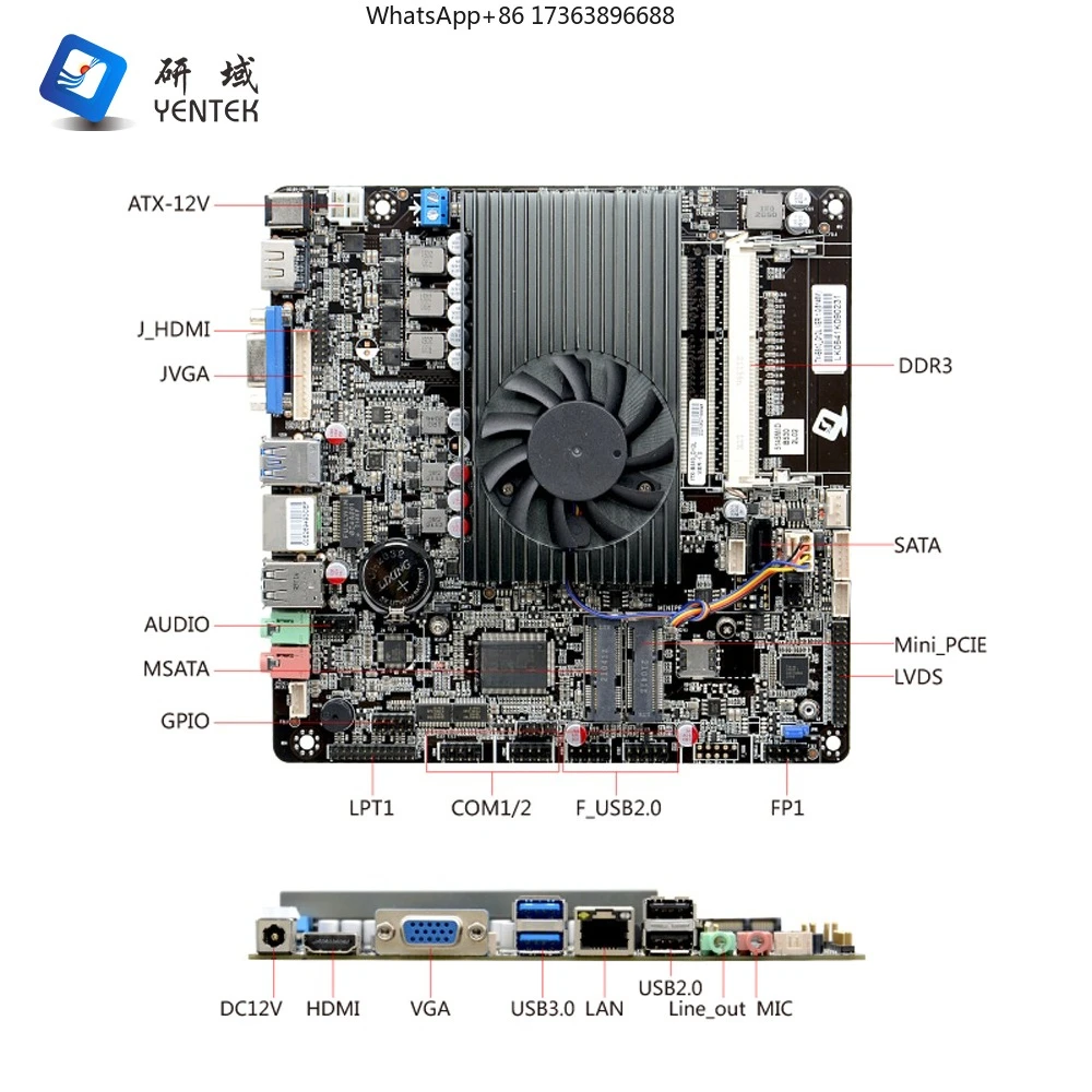 AMD A4 5145M Motherboard with Processor DDR3 8G MSATA Win10 Linux HD VGA LVDS LAN Mini-PCIE Wifi Mini Itx Motherboard