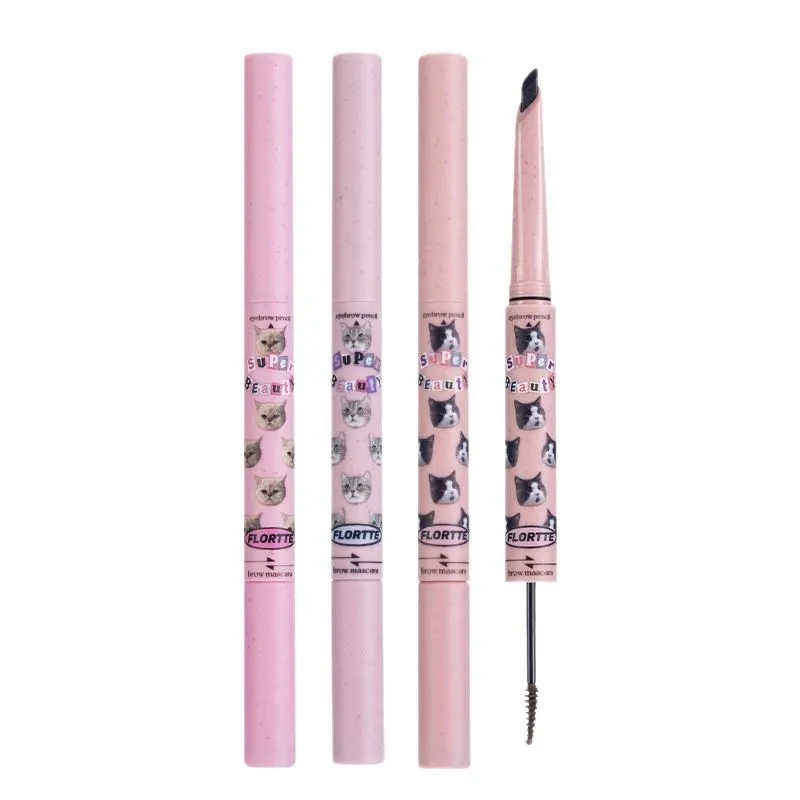 قلم حواجب بشفرة مزدوجة الرأس من فلورتي، كريم حواجب، مضاد للهالة، مقاوم للماء يدوم طويلاً ولا يزيل اللون #5