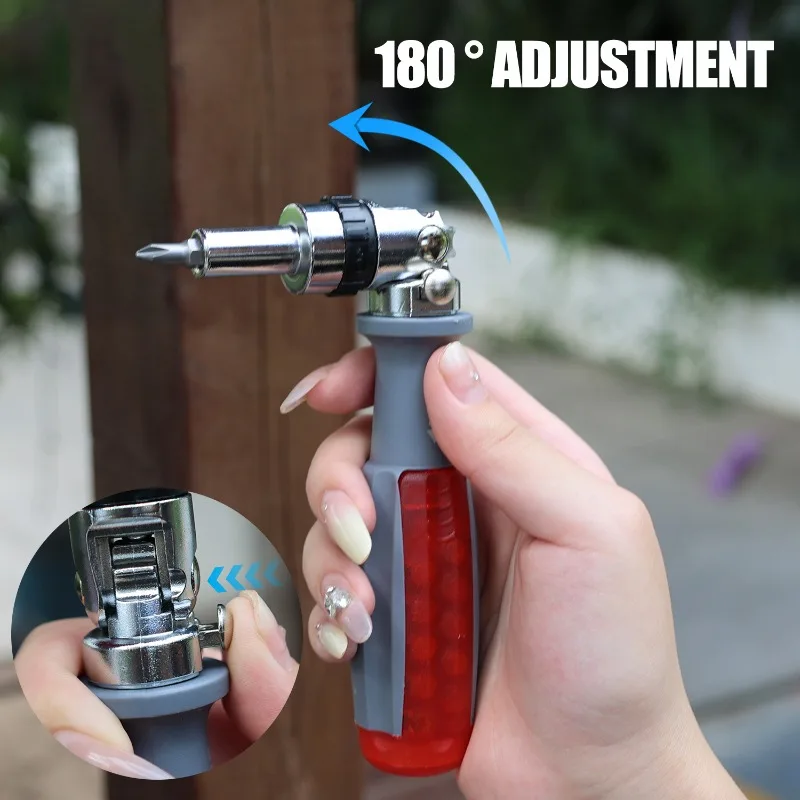 11 in 1 Ratchet Screwdriver Set Telescopic Screwdriver Two-way ABS Handle Adjustment Forward Reverse Multifunctional Bits Driver