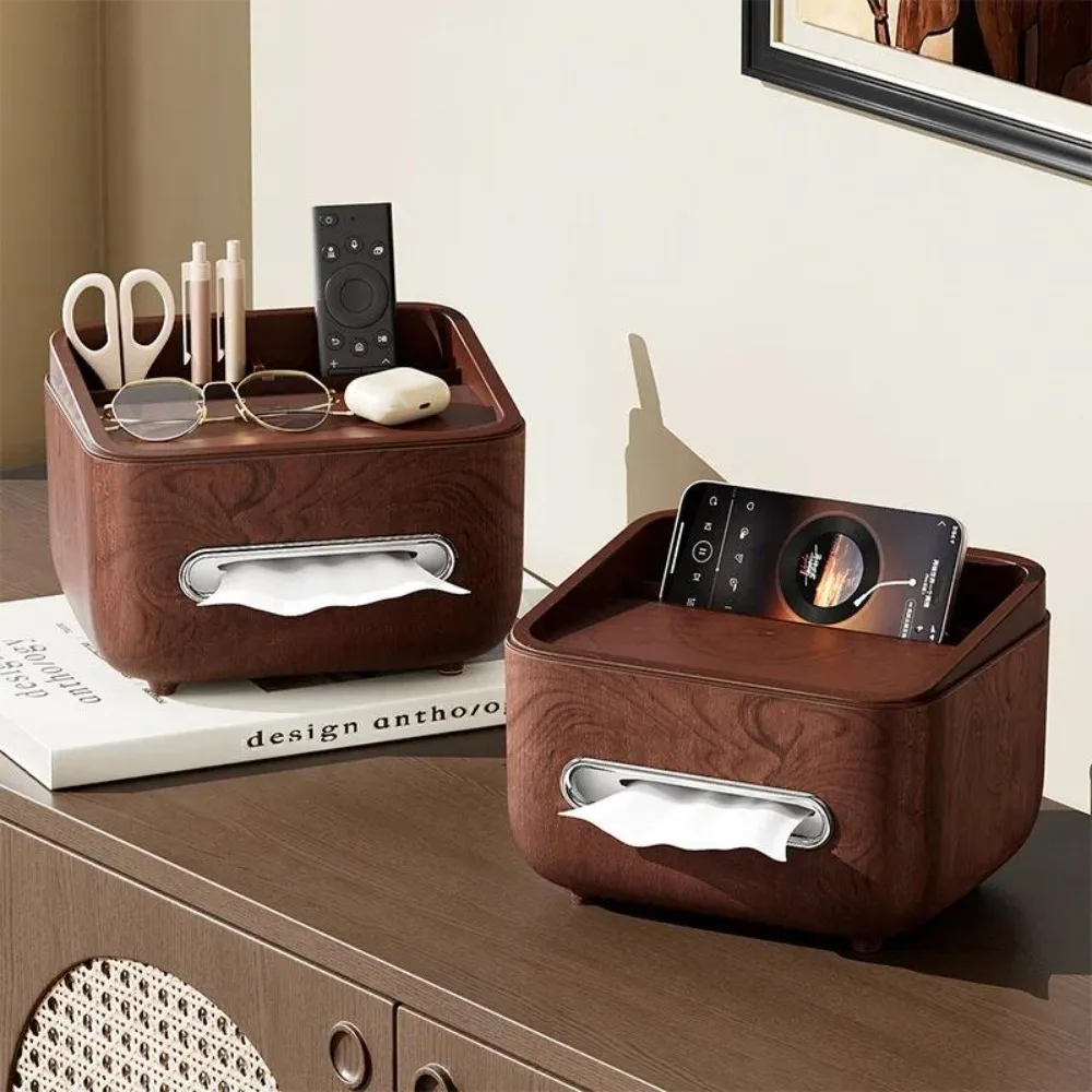 Tissue Box Household Multifunctional Bedside Table Storage Bedroom Living Room Coffee Table Tissue Remote Control Desktop