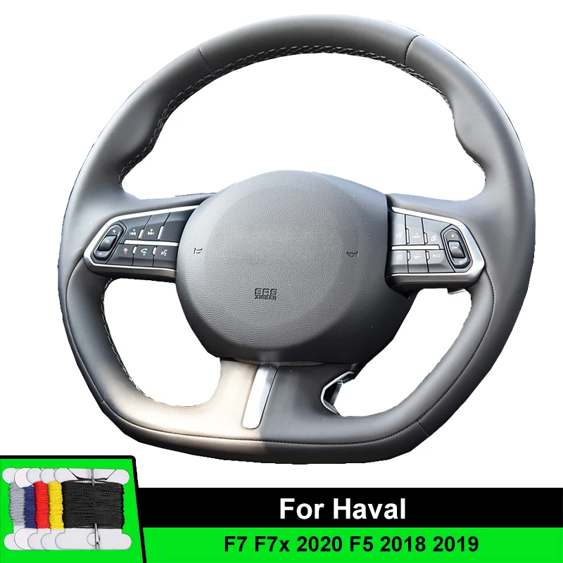 

Car Steering Wheel Cover For Haval F7 F7x 2020 F5 2019 2018 Fiber leather Car Accessories Steering Wrap Wear Resistance