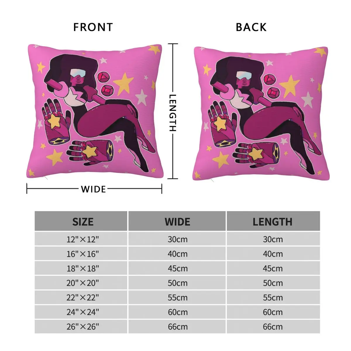 Steven Universe Garnet Square Pillowcase Polyester Linen Velvet Pattern Zip Decor Home Cushion Cover