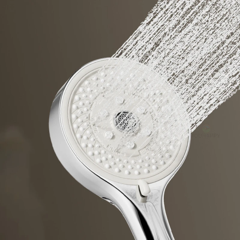 

High Pressure Shower Head with 6 Speed Modes 13cm Big Panel Handheld Adjustable Shower Head Spray for Bathroom Accessories