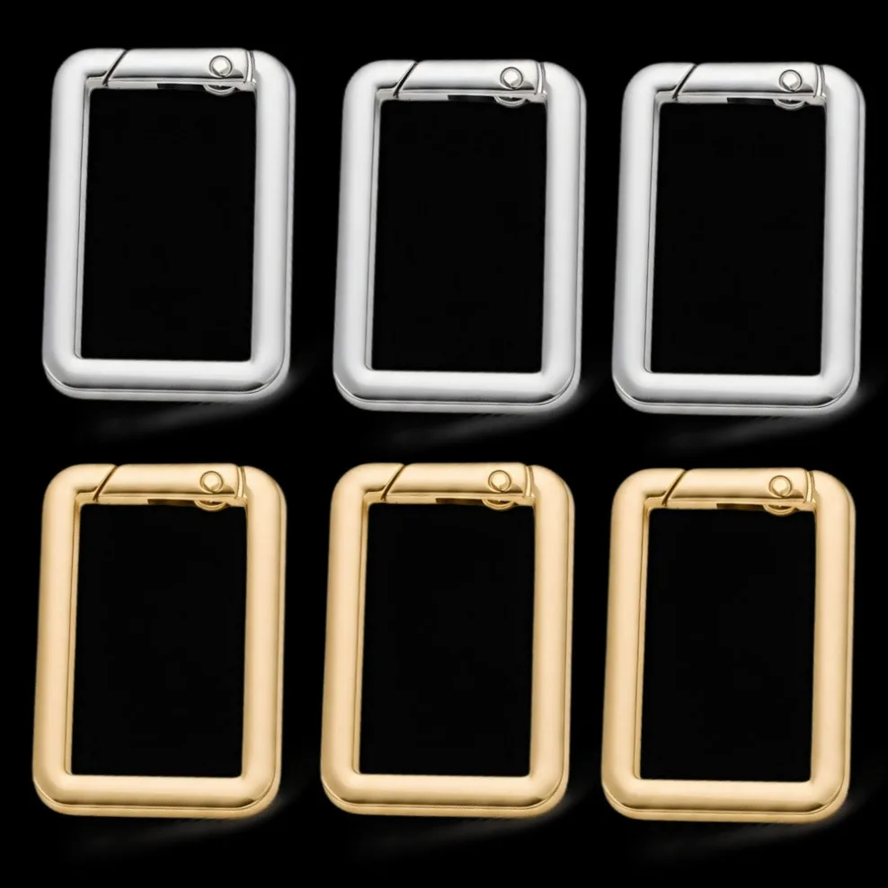 5-40 pcs Square Spring Gate O Ring Openable Leather Bag Handbag Belt Strap Buckle Connect Keyring Pendant Hardware Accessories
