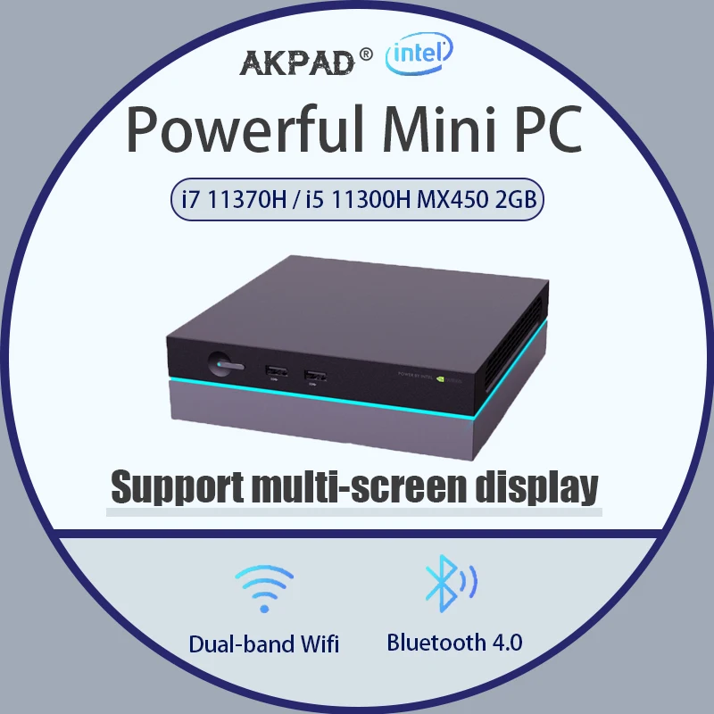 I7-11370H I5-11300H Intel® Core™ Quad Core Max DDR4 64GB RAM  4TB ROM Windows 11 10 Pro Dual WIFI Bluetooth Mini PC HD 8K@60Hz