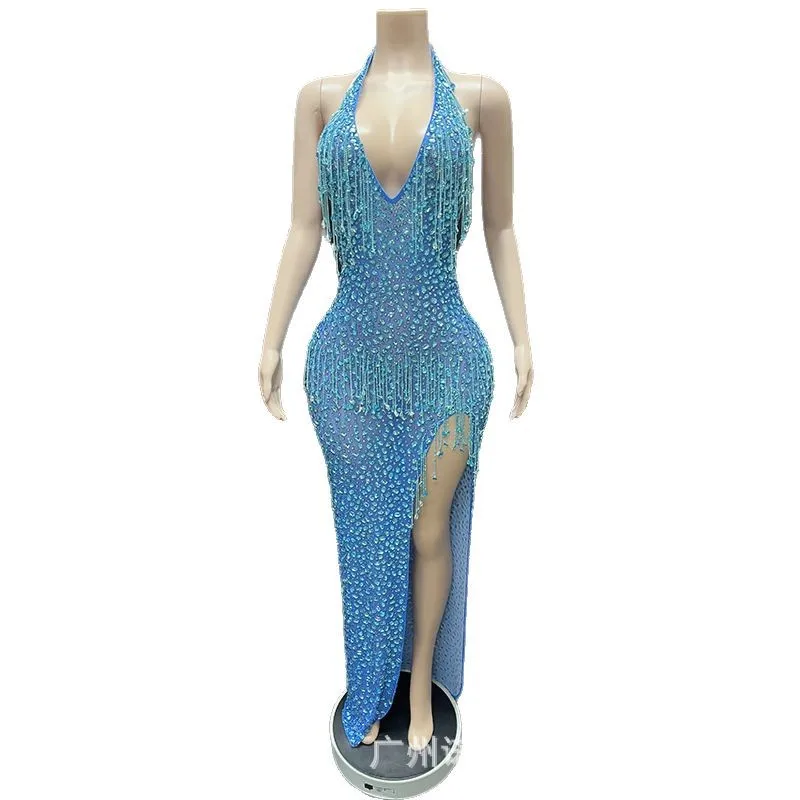 

Сексуальное сетчатое платье с глубоким V-образным вырезом для отпуска, коктейльное вечернее платье на день рождения, элитное платье Vestidos De Fiesta Elegante Diseñador