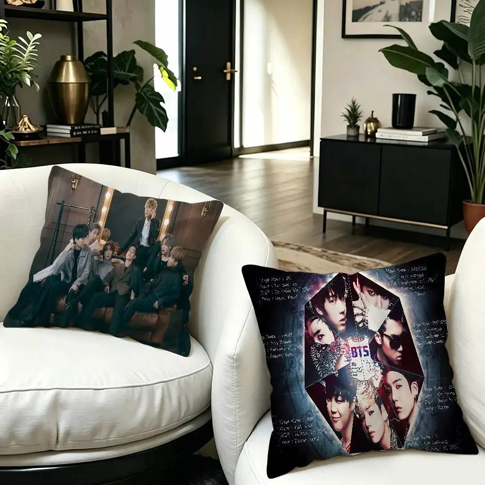 Kpop B-BTS Personalized Pillow Dust Cover Bedroom Kids Party Decoration Pillowcase Birthday Children Gift