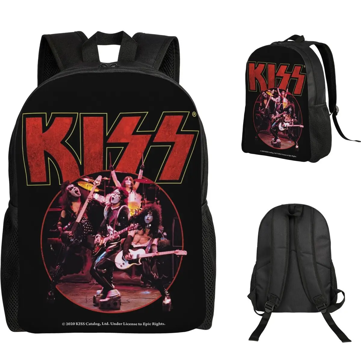 

Kiss Band Student Backpack School Bag Hiking Travel Daypack for Boys Girls Fashion Bookbag Shoulder Bags